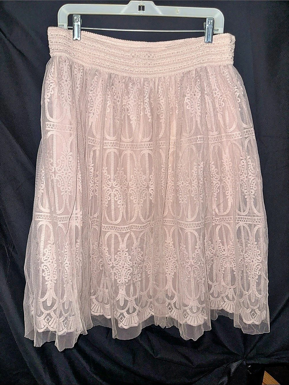 Alya State Lace Midi Skirt Pink Large Like New